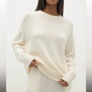 NakedCashmere Tammy Cashmere Crewneck Sweater ECRU Ivory Cream Naked Cashmere XS